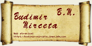 Budimir Mirčeta vizit kartica